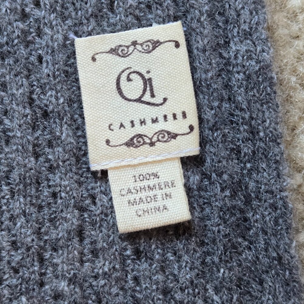 Qi Cashmere Scarf Grey Blue - Picture 6 of 6